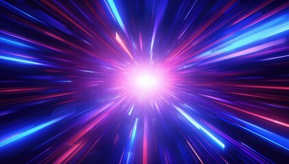 Naklejka premium Abstract Neon Light Rays Background With Blue and Pink