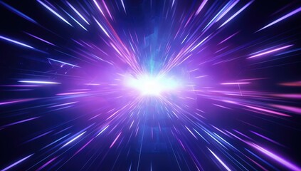 Obraz premium Abstract Neon Light Rays Background With Blue and Pink