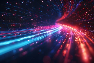 Obraz premium Vibrant Light Trails in a Dynamic Abstract Space