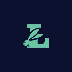 Letter L Rabbit Logo Icon Vector Template