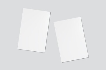 Mockup white blank empty paper cards