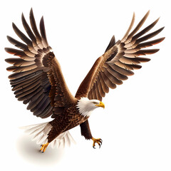 3D eagle in white background vector image