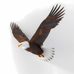 Fototapeta premium 3D eagle in white background vector image