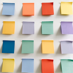 Colorful reminders on white surface 