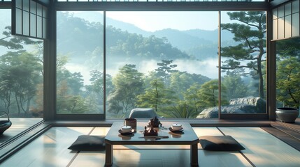 Fototapeta premium Table for tea ceremony in Asia