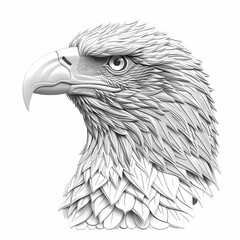 3D eagle in white background vector image