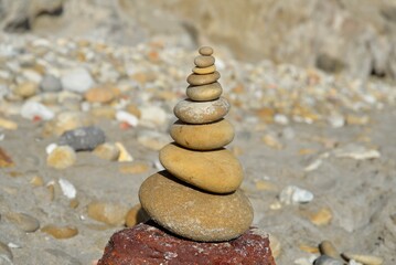 stack of stones on beach