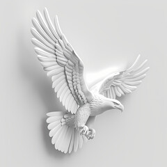 Obraz premium 3D eagle in white background vector image