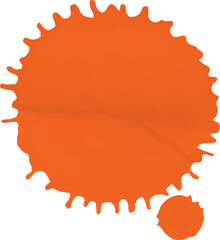 Fototapeta premium Orange ink paint spots. Orange watercolor stain. Bright, positive artwork for your holiday design.