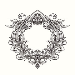 Vintage baroque frame in Victorian style. Vector illustration
