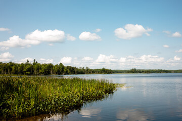 Mid-August at Wildcat Lake, Vilas County, Wisconsin on a calm, peaceful day