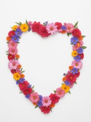Naklejka premium Heartfelt Blossoms Frame