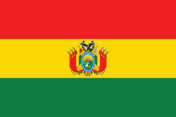Flags of Bolivia. Flat element design. National Flag. White isolated background	