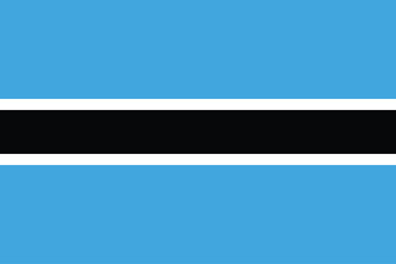 Flags of Botswana. Flat element design. National Flag. White isolated background	