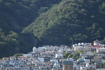 housing at the foot of Mount Rokko, Japan