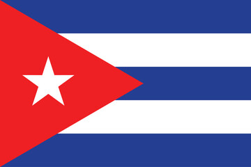 Flags of Cuba. Flat element design. National Flag. White isolated background	