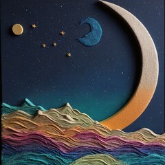 night sky with moon