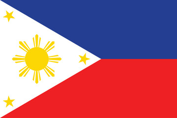 Obraz premium Flags of Philippines. Flat element design. National Flag. White isolated background 