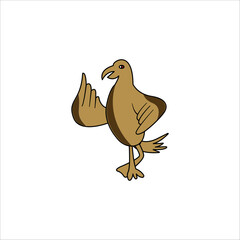 Vector graphic of an illustration of a cute bird in a standing style