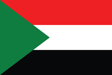 Flags of Sudan. Flat element design. National Flag. White isolated background	