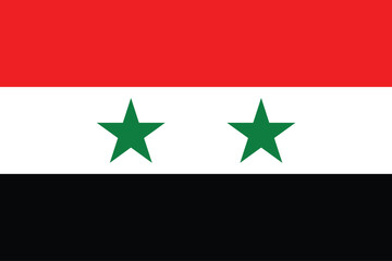 Flags of Syria. Flat element design. National Flag. White isolated background	
