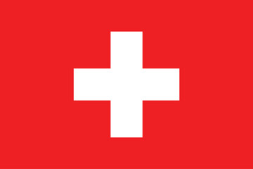 Flags of Switzerland. Flat element design. National Flag. White isolated background	