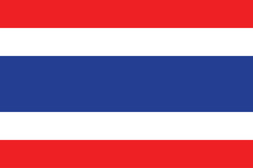 Flags of Thailand. Flat element design. National Flag. White isolated background	