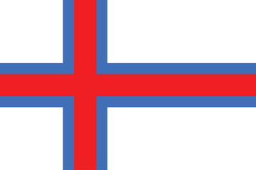 Obraz premium Flags of the Faroe Islands. Flat element design. National Flag. White isolated background 