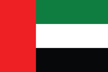 Flags of the United Arab Emirates. Flat element design. National Flag. White isolated background	