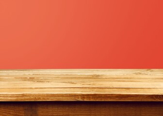 Empty blank wooden table for product display.