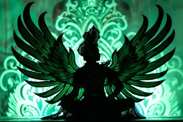 Fototapeta premium Silhouette of a Dancer with Wings