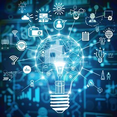 social network concept with network , BIG bulb , bulb of social media app .