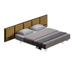 A bed, colorful design, bed, no background, different design, png, white background, isolated, abstract, 3d model.