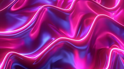 Obraz premium Neon light painting effect creating abstract wavy background design