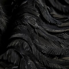 Abstract background wallpaper. Black fine texture and structure on black feather material. detailed patterns and textures style of luxury fashion