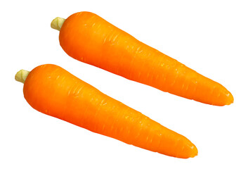 Top view set of orange carrots isolated with clipping path in png file format