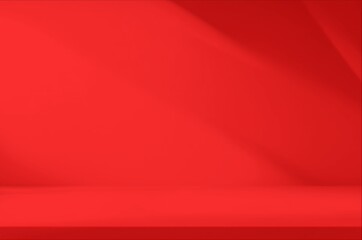 Wall interior studio red color background