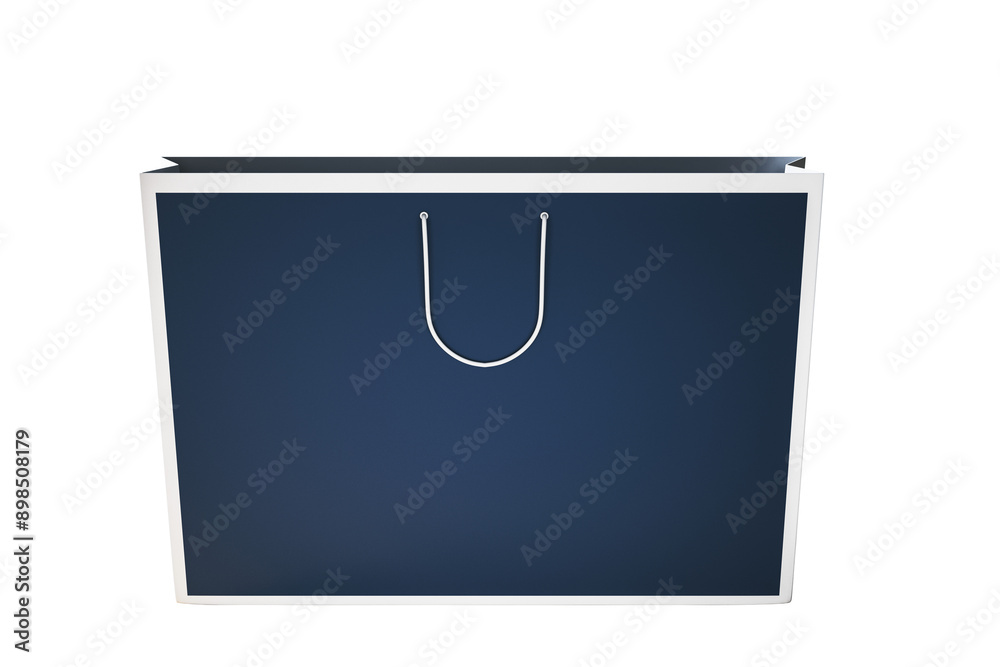 Aufkleber blue shopping bag with white handles displayed on a white background. clean design, isolated layout.