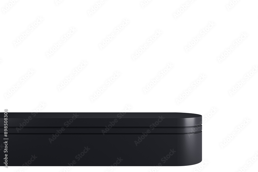 Poster black podium or pedestal isolated on a white background. modern design for product display or brandi