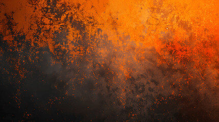 Abstract orange black gradient grainy background with colorful noise texture for grunge banner design