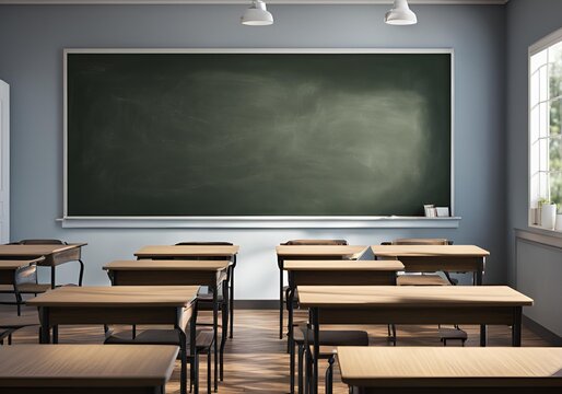 classroom with chalkboard