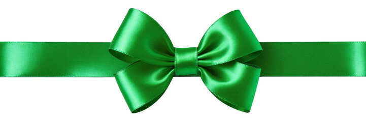 green ribbon isolated on white background