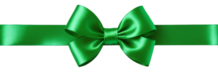 green ribbon isolated on white background