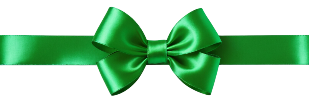 green ribbon isolated on white background