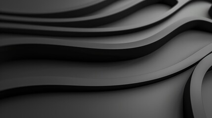 Abstract black minimal background with wavy shapes