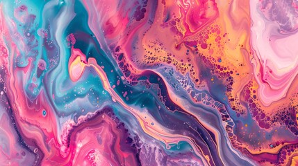 Abstract Fluid Art: A mesmerizing abstract background created with fluid art techniques and vibrant colors.
