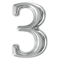 Silver Number 3 3D