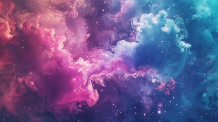 Obraz premium Colorful space background with nebula clouds forming