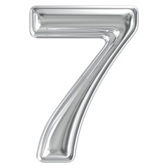 Silver Number 7 3D