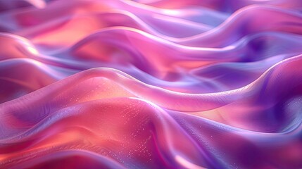 Obraz premium A pink and purple wave of fabric with a shiny, reflective surface